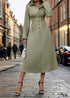 Boho Lapel Waist Cardigan Button Shirt Dress